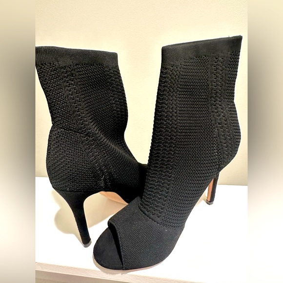 Brand new black open toe booties. Size US 8. - Picture 1 of 4